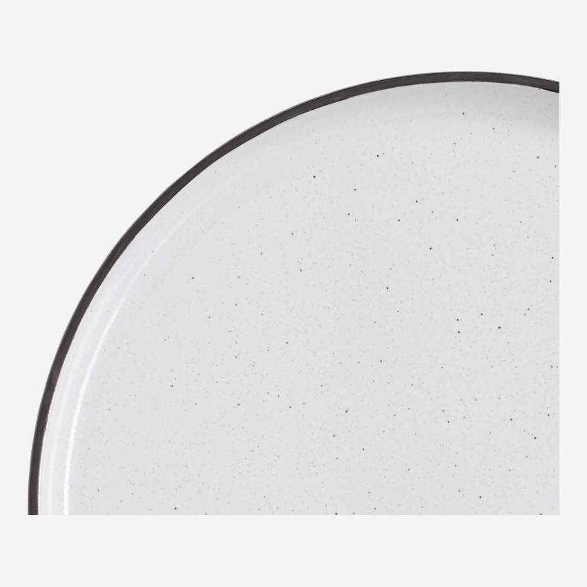 Flacher Teller aus Sandstein - Weiß - 27,5 cm