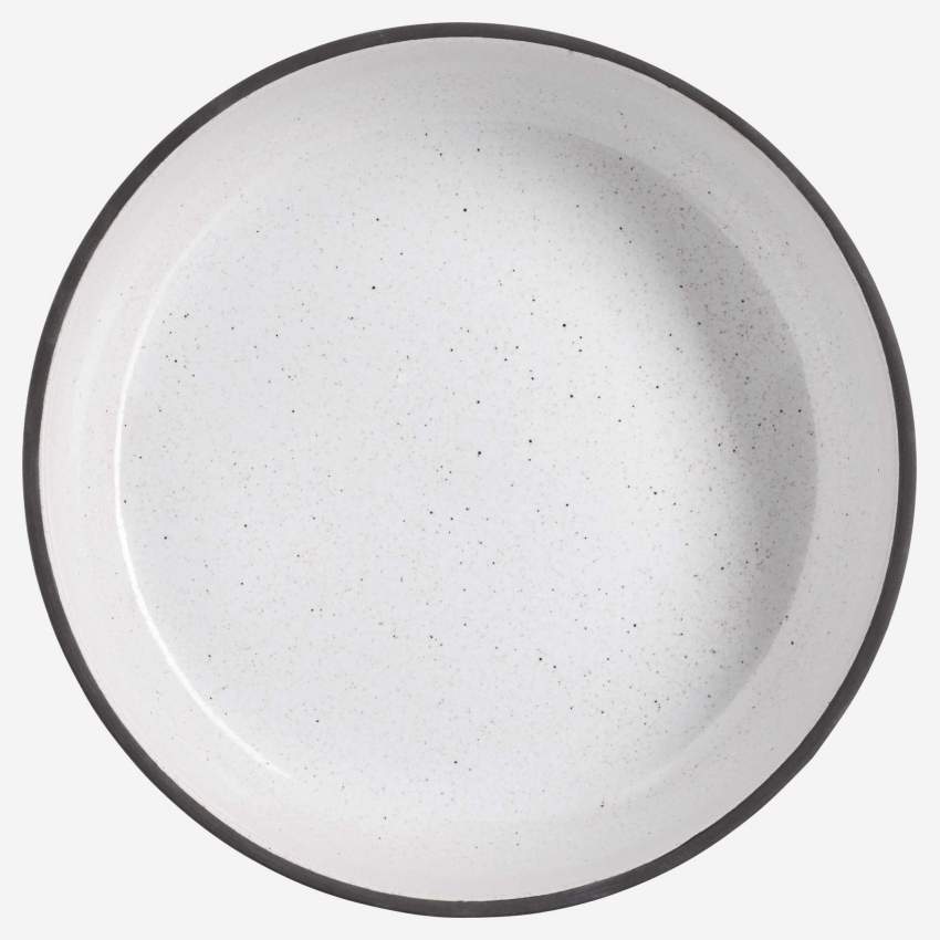 Piatto fondo in arenaria - Bianco - 20 cm