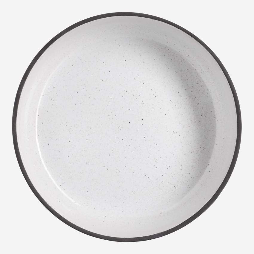 Piatto fondo in arenaria - Bianco - 20 cm