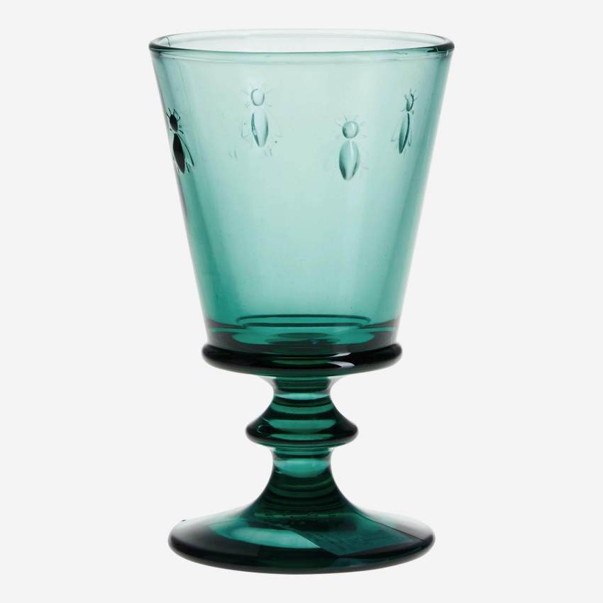 Taça de vidro prensado - 240 ml - Verde esmeralda