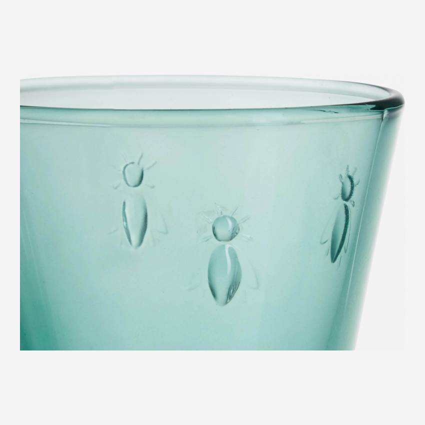 Bicchiere a stelo in vetro pressato - 240 ml - Verde smeraldo