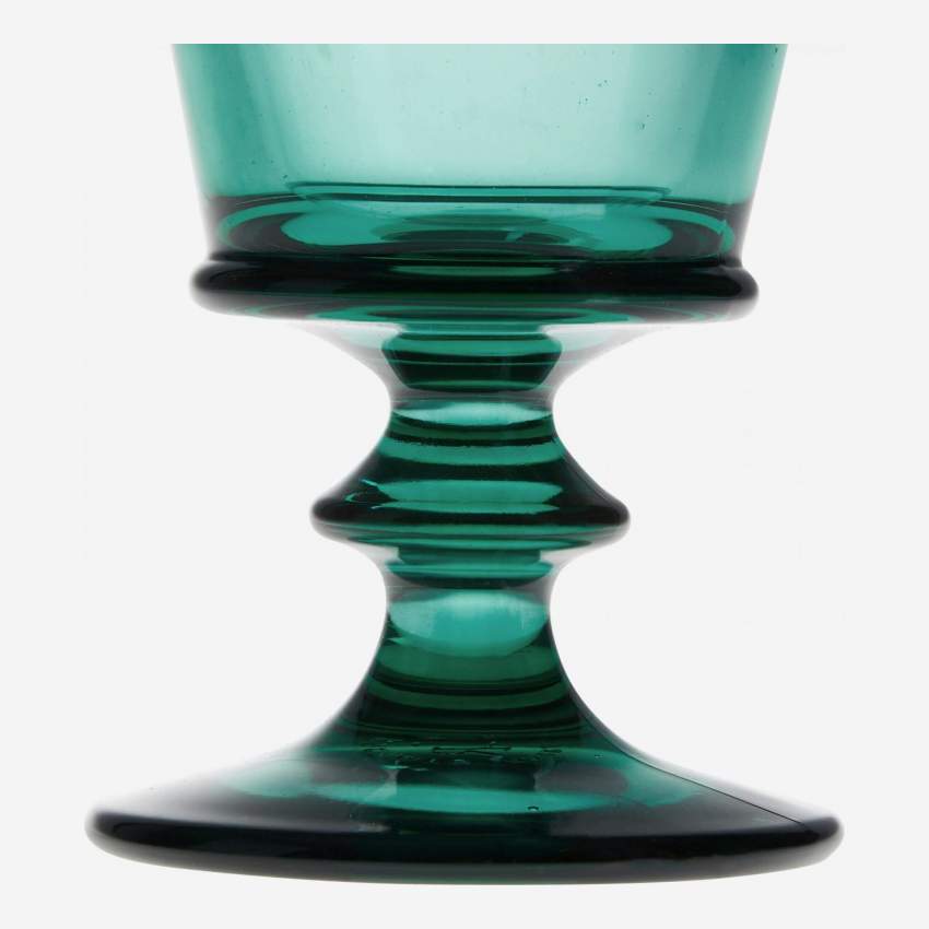 Bicchiere a stelo in vetro pressato - 240 ml - Verde smeraldo