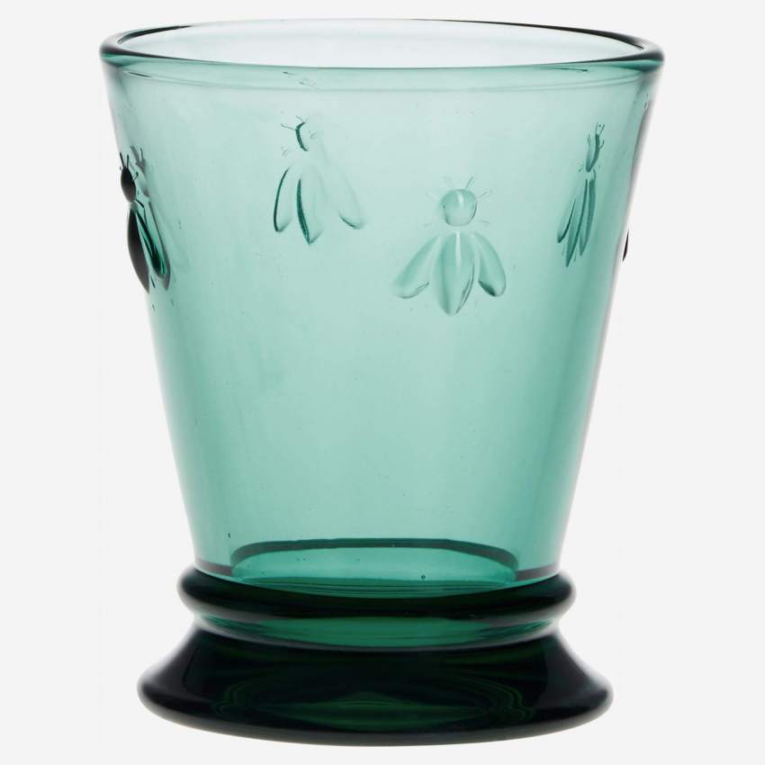 Copo de vidro prensado - 260 ml - Verde esmeralda