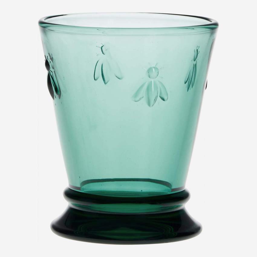Copo de vidro prensado - 260 ml - Verde esmeralda