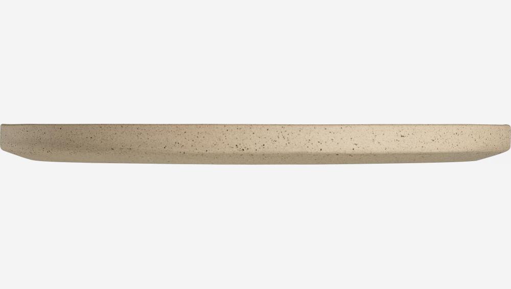 Flacher Teller aus Steingut - 27,5cm - Braun