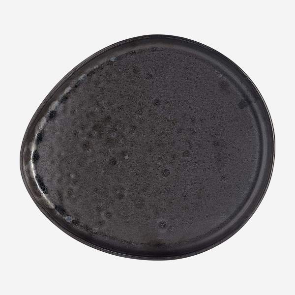 Assiette plate en porcelaine - 29 cm - Noir