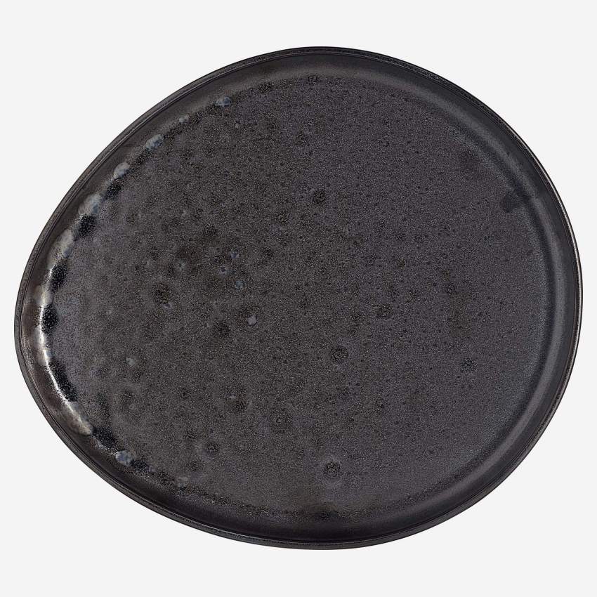 Plat bord porselein - 29 cm - Zwart