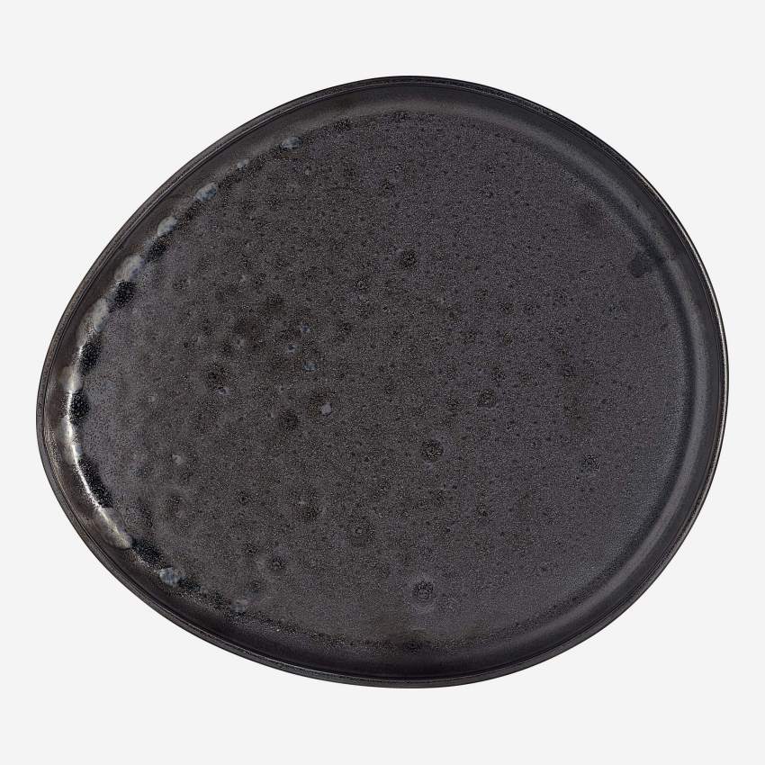 Flacher Teller aus Porzellan - 29cm - Schwarz