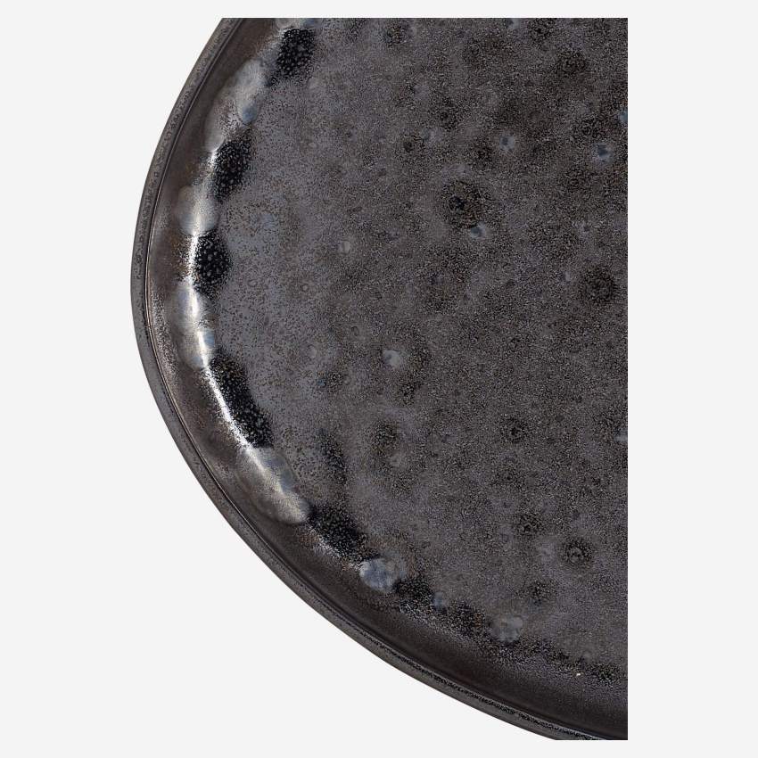 Flacher Teller aus Porzellan - 29cm - Schwarz