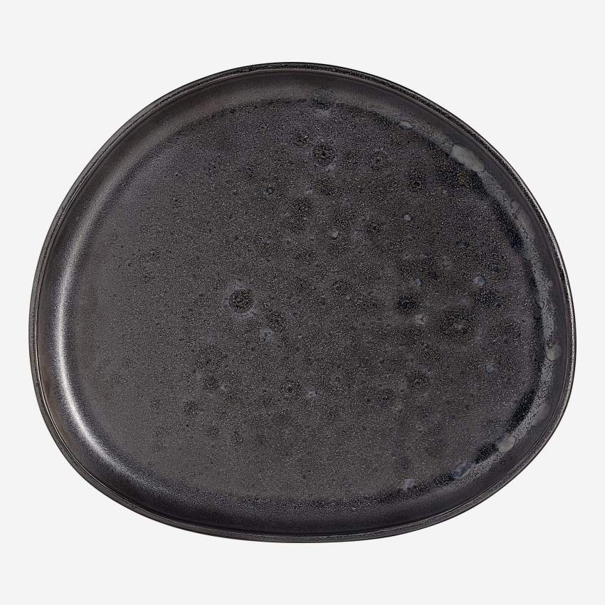 Prato de sobremesa de porcelana - 23,5 cm - Preto