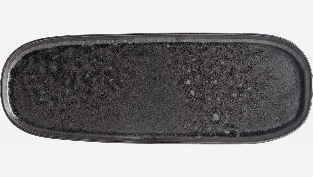 Servierplatte aus Porzellan - 50,5cm - Schwarz