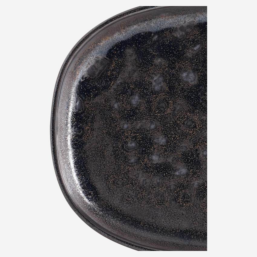 Bandeja de porcelana - 50,5 cm - Negro