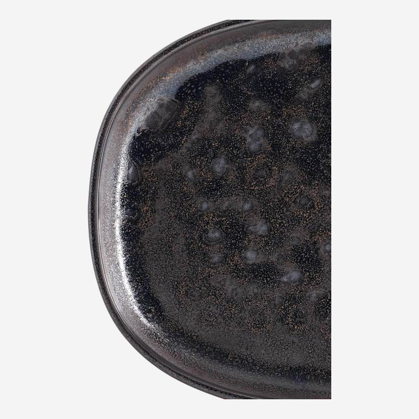 Bandeja de porcelana - 50,5 cm - Negro