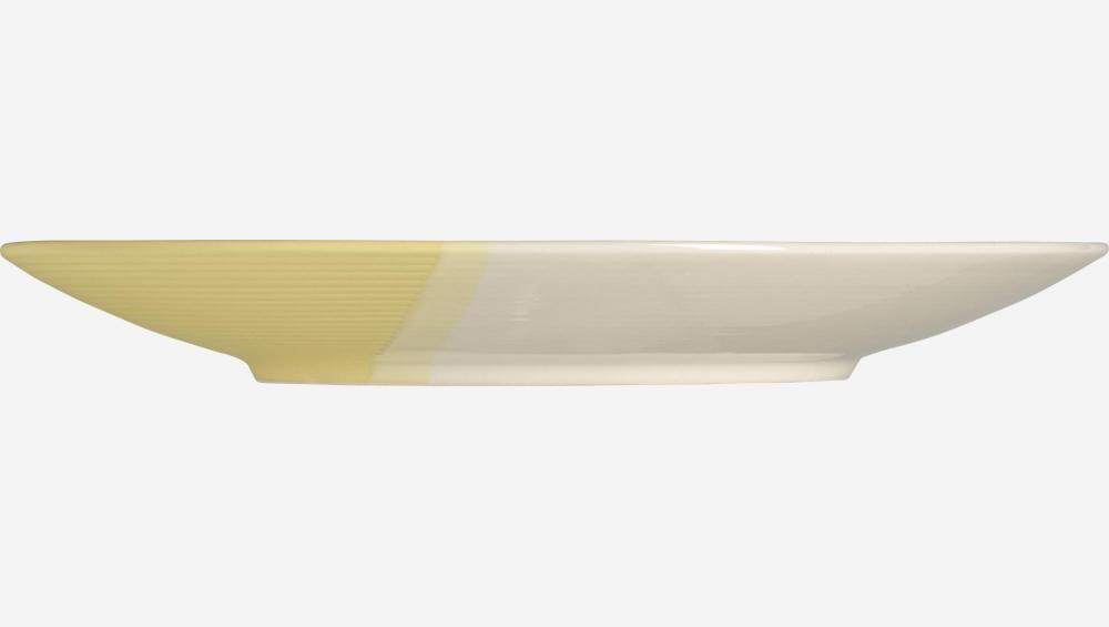 Plat bord aardewerk - 28 cm - Geel