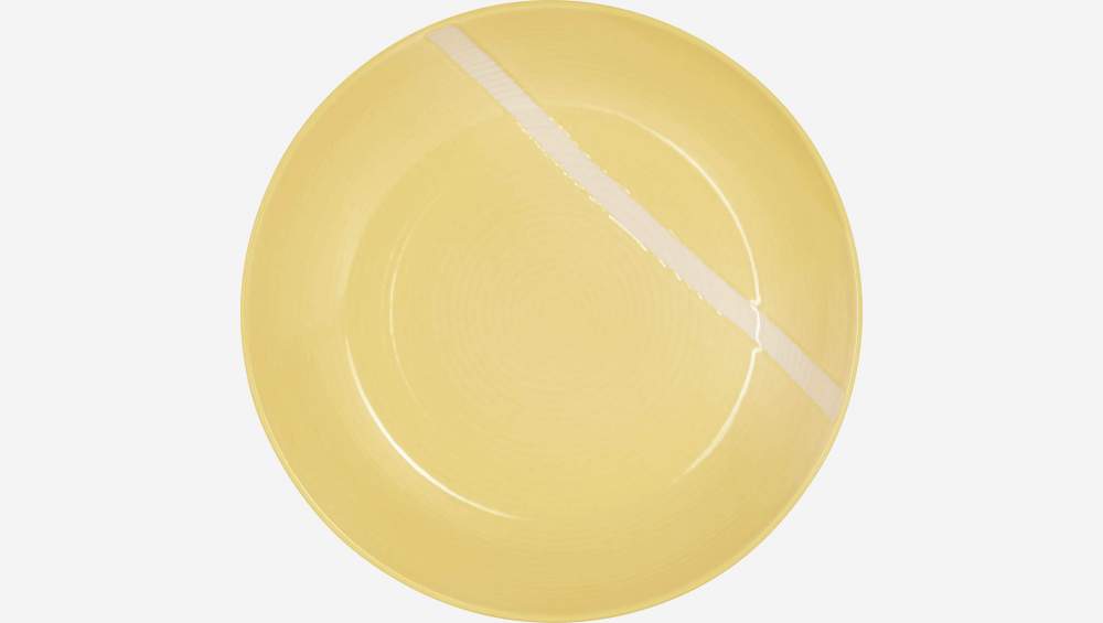 Tiefer Teller aus Steingut - 24cm - Gelb