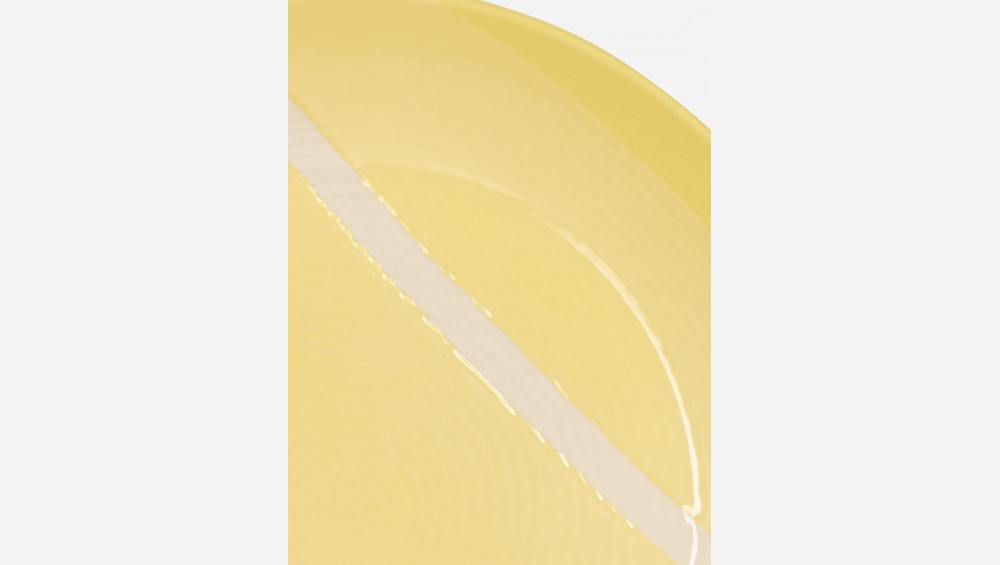 Prato de sopa em grés - 24 cm - Amarelo