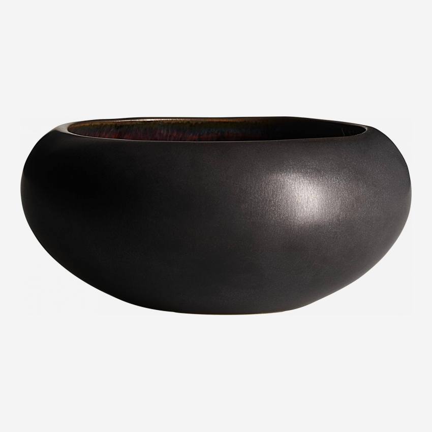 Kom van aardewerk - 13,5 cm - Zwart