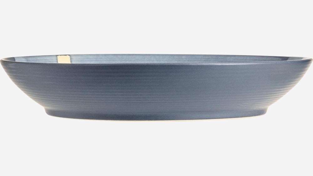 Tiefer Teller aus Steingut - 24cm - Graublau