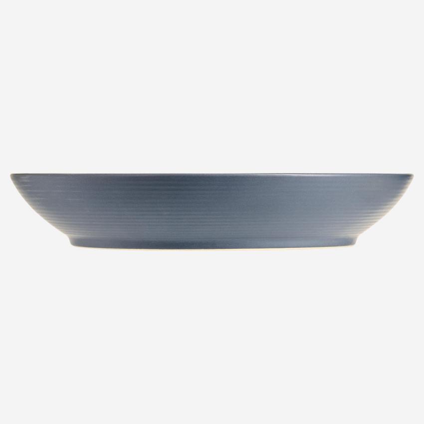 Tiefer Teller aus Steingut - 24cm - Graublau