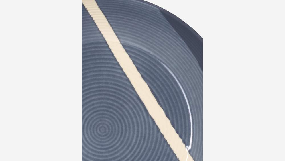 Diep bord aardewerk - 24 cm - Grijs blauw