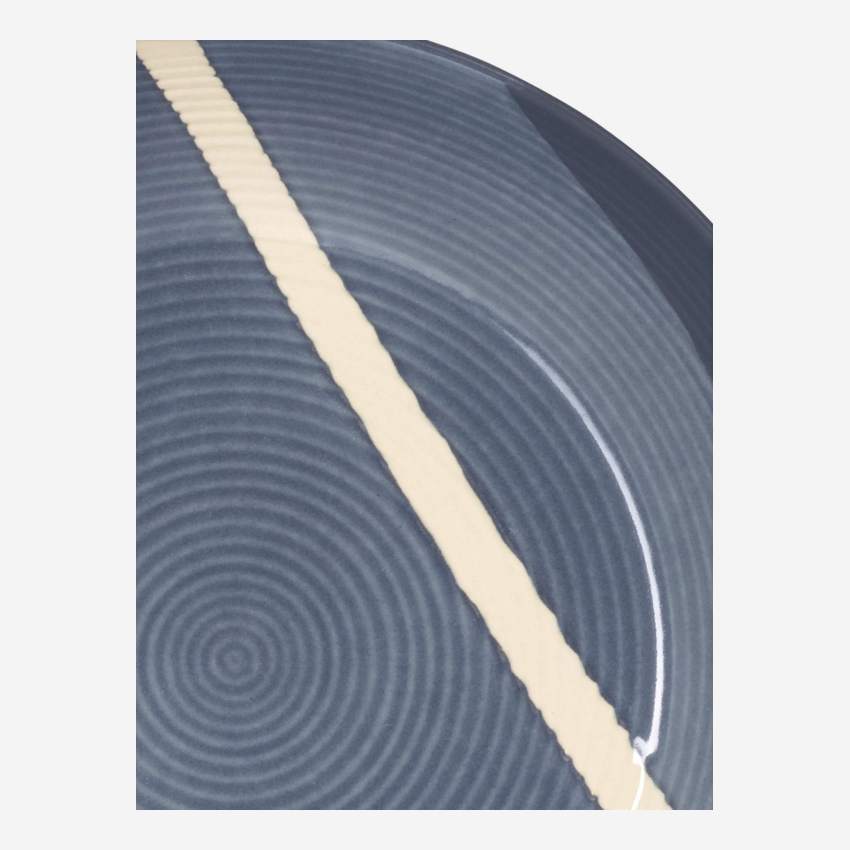 Piatto fondo in arenaria - 24 cm - Grigio blu