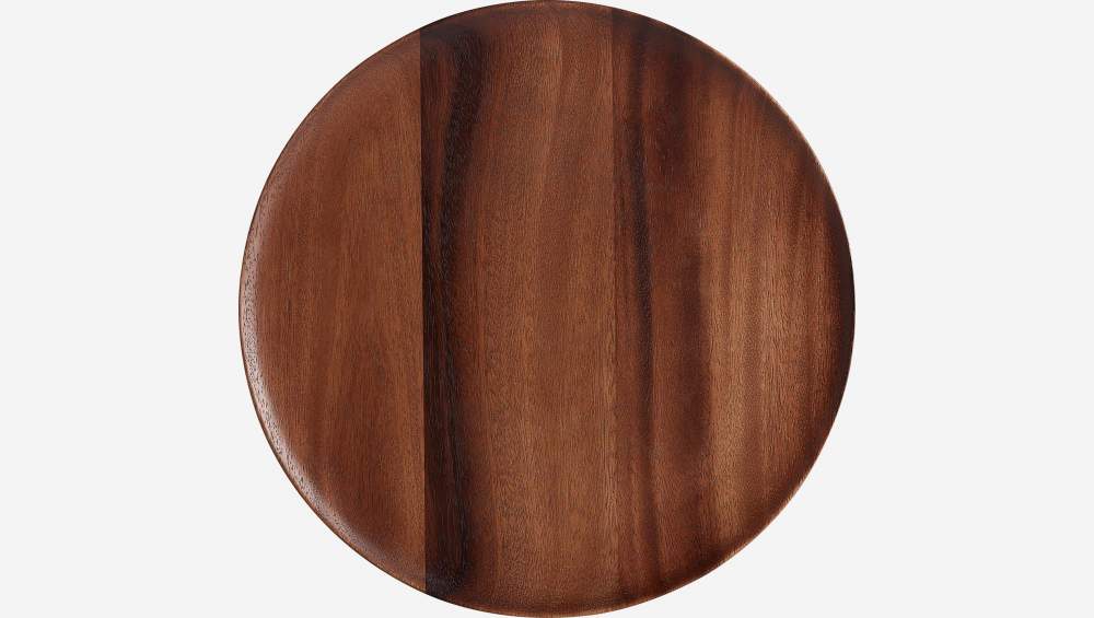 Prato redondo em madeira de acácia - 30 cm