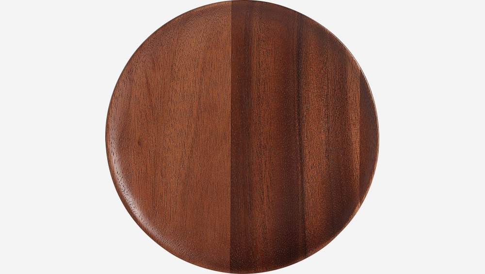 Piatto rotondo in legno di acacia - 20 cm