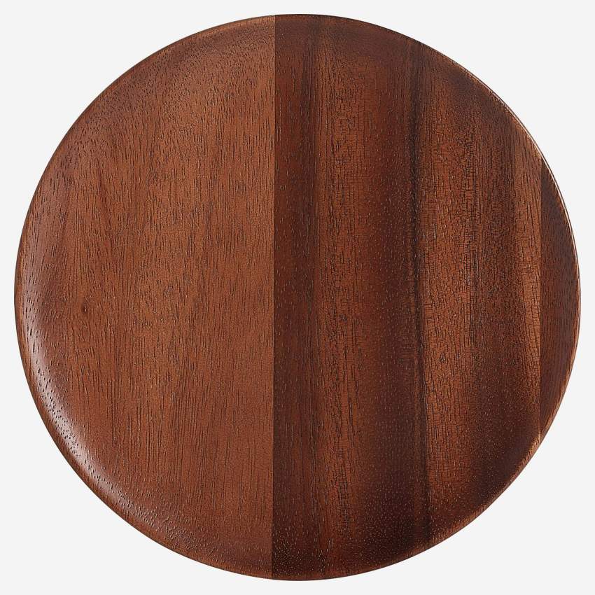 Assiette ronde en bois d'acacia - 20 cm