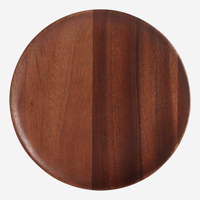 Piatto rotondo in legno di acacia - 20 cm