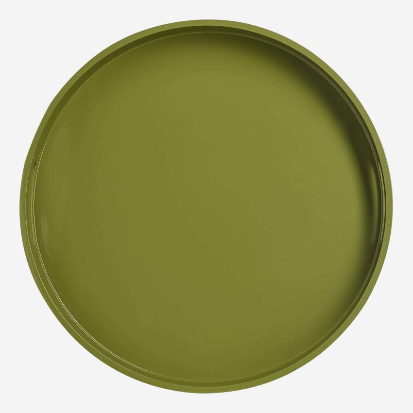 Rond gelakt dienblad - 45 cm - Groen