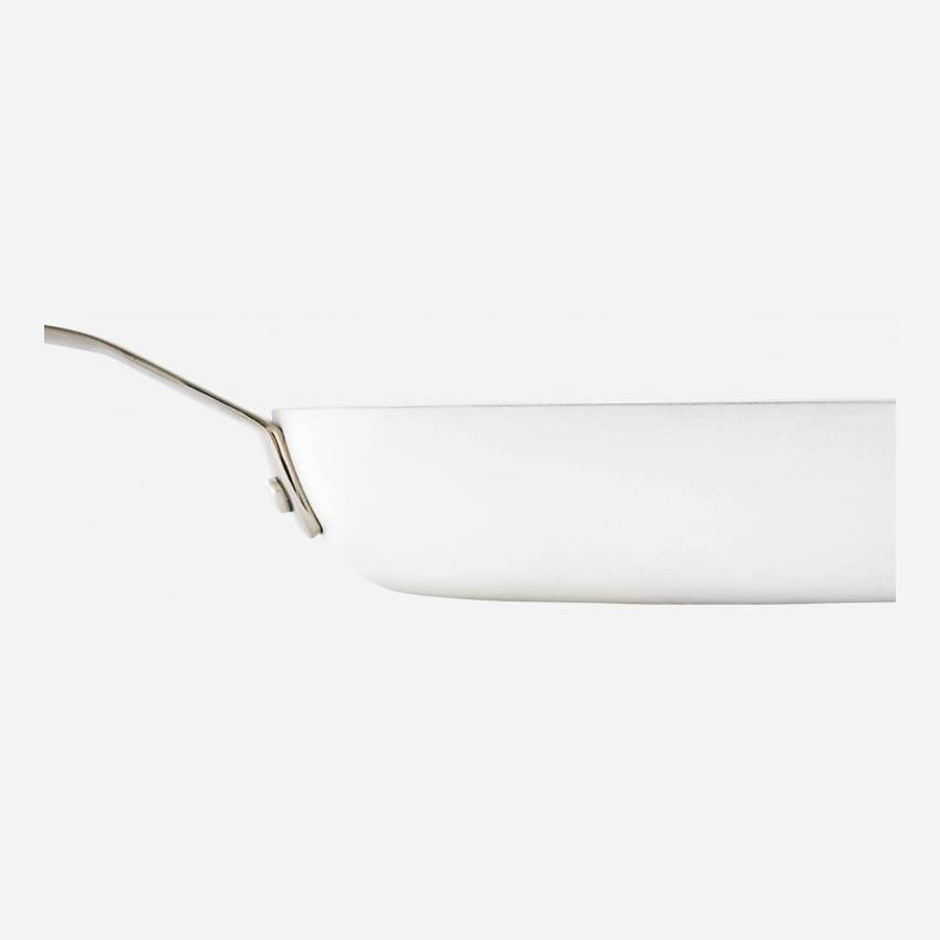 Pfanne, 24 cm, aus weißem Aluminium und Innenseite mit Keramikbeschichtung