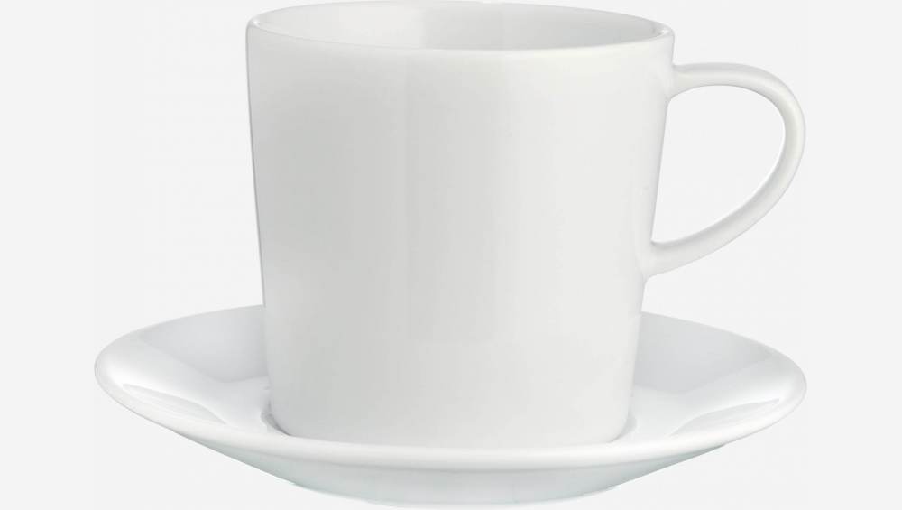 4 tazas de café de porcelana blanca