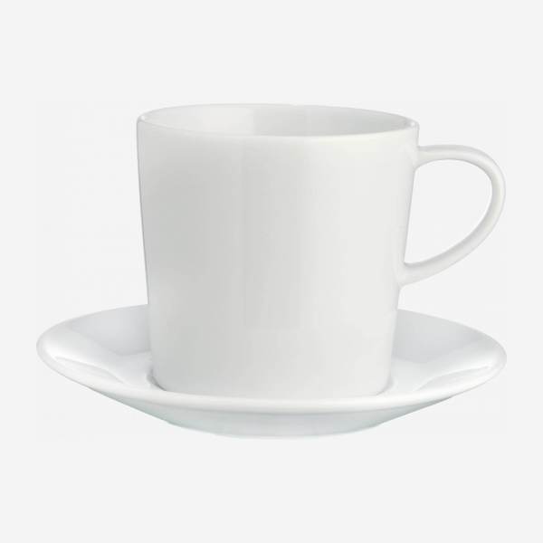 4 tazas de café de porcelana blanca