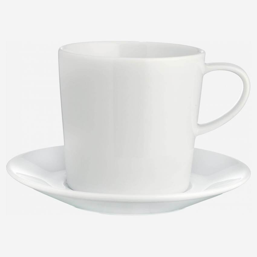 4 tazze da caffè espresso in porcellana bianca