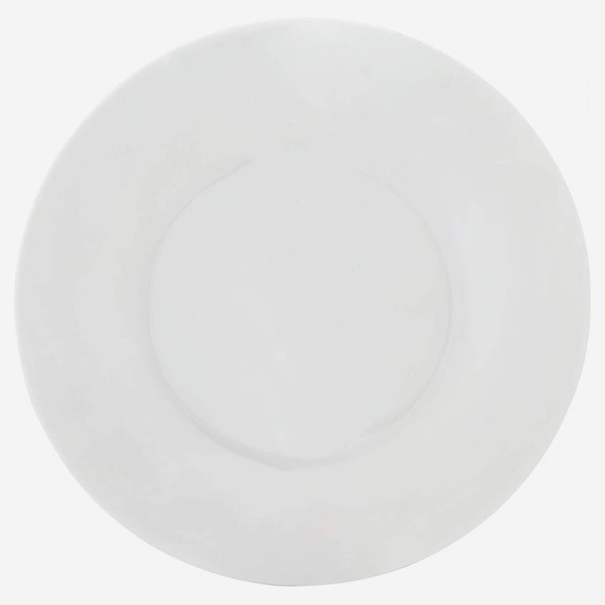 Prato raso em porcelana - 30 cm – Branco 