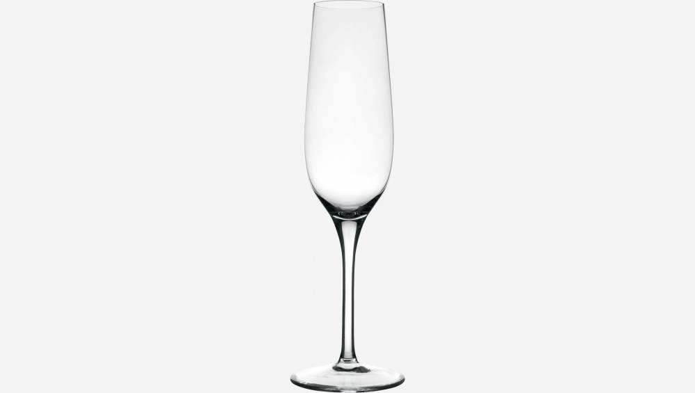 Set van 6 champagneglazen van glas - 235ml - Transparant