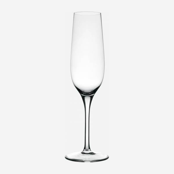 Lot de 6 flûtes à champagne en verre - 235ml – Transparent