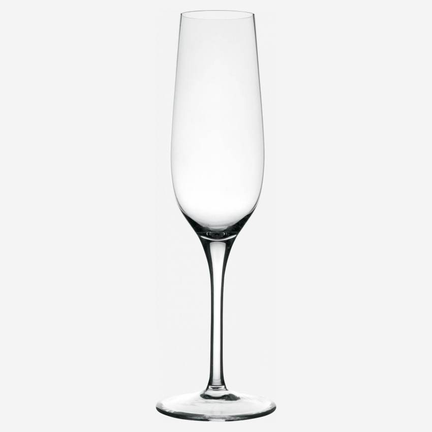 Set van 6 champagneglazen van glas - 235ml - Transparant