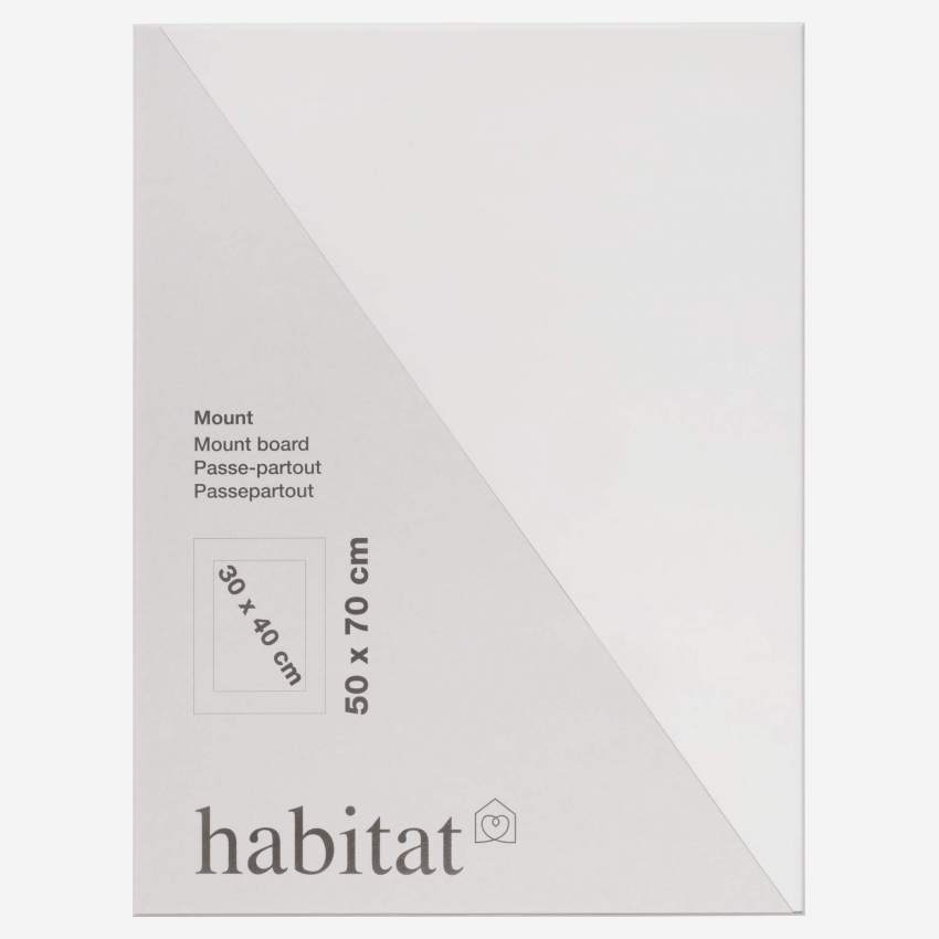 Mount - Paspartú de papel - 50 x 70 cm - Blanco - Habitat