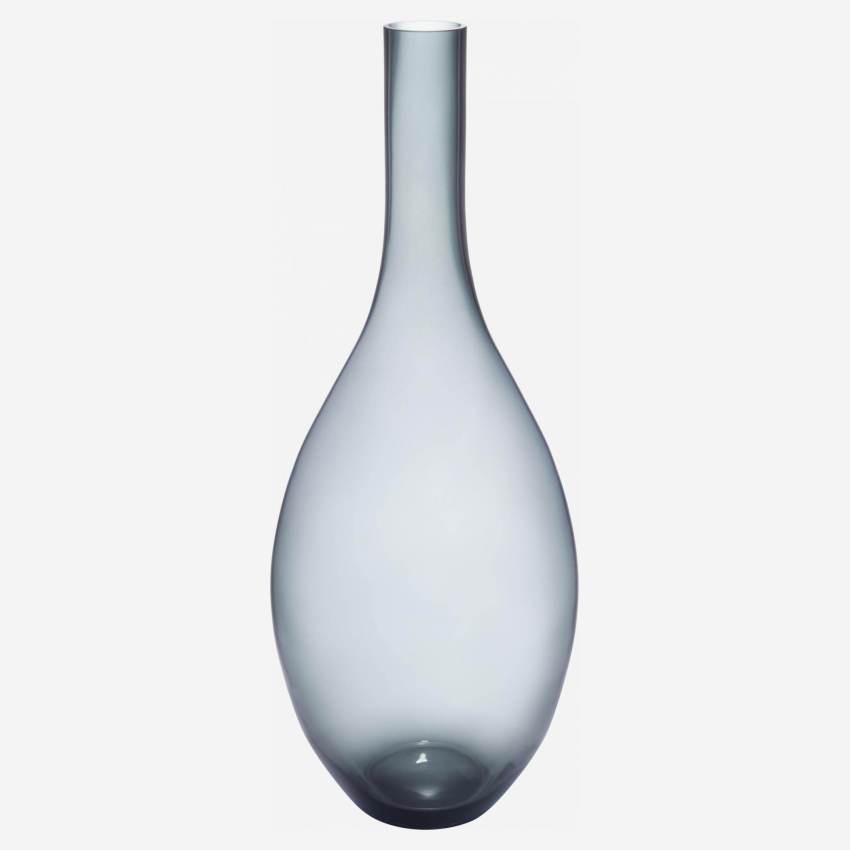Vaso garrafa de vidro - 70 cm - Preto fumado