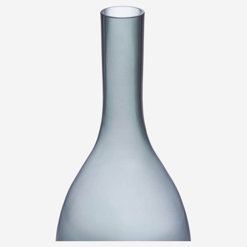 Vase in Flaschenform, 70cm, aus Glas, rauchschwarz