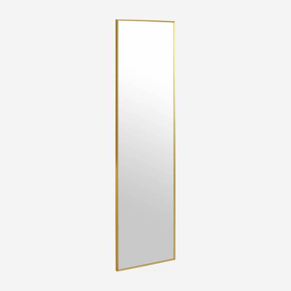 Espelho retangular de metal - 40 x 140 cm - Dourado