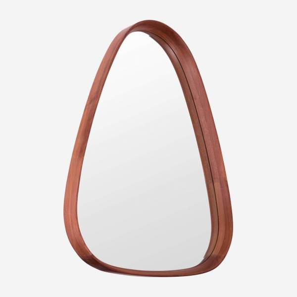 Miroir ovale en chêne - 65 x 80 cm - Bois foncé