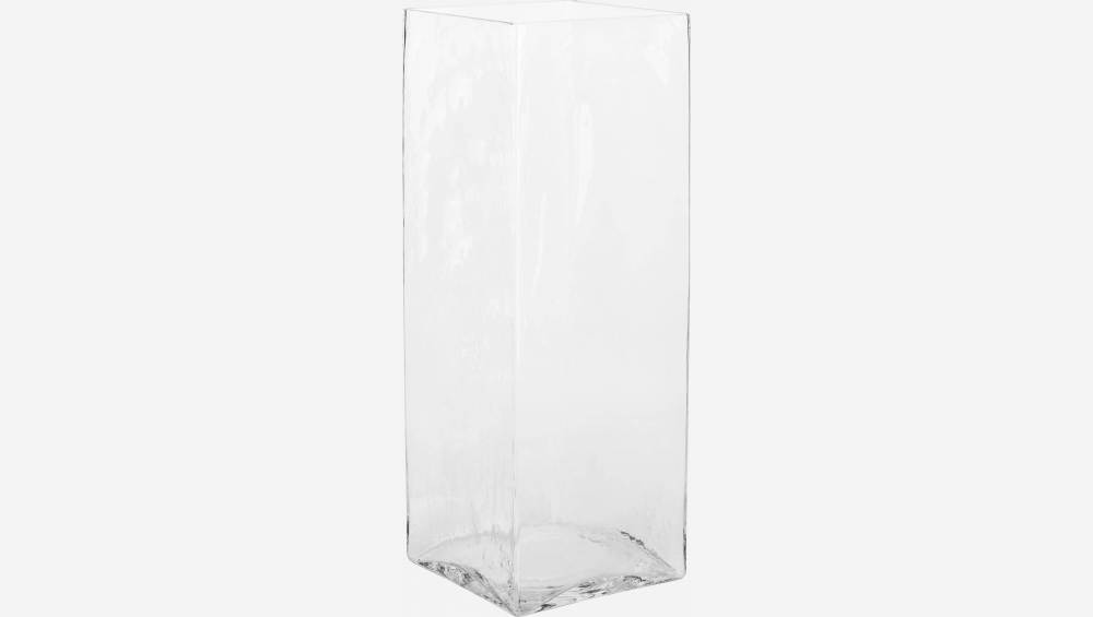 Jarrón rectangular de vidrio - 55 cm - Transparente