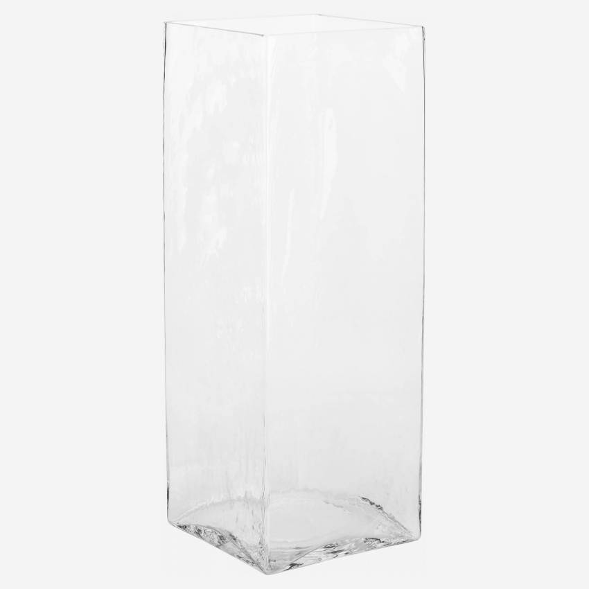 Vaso rettangolare in vetro - 55 cm - Trasparente