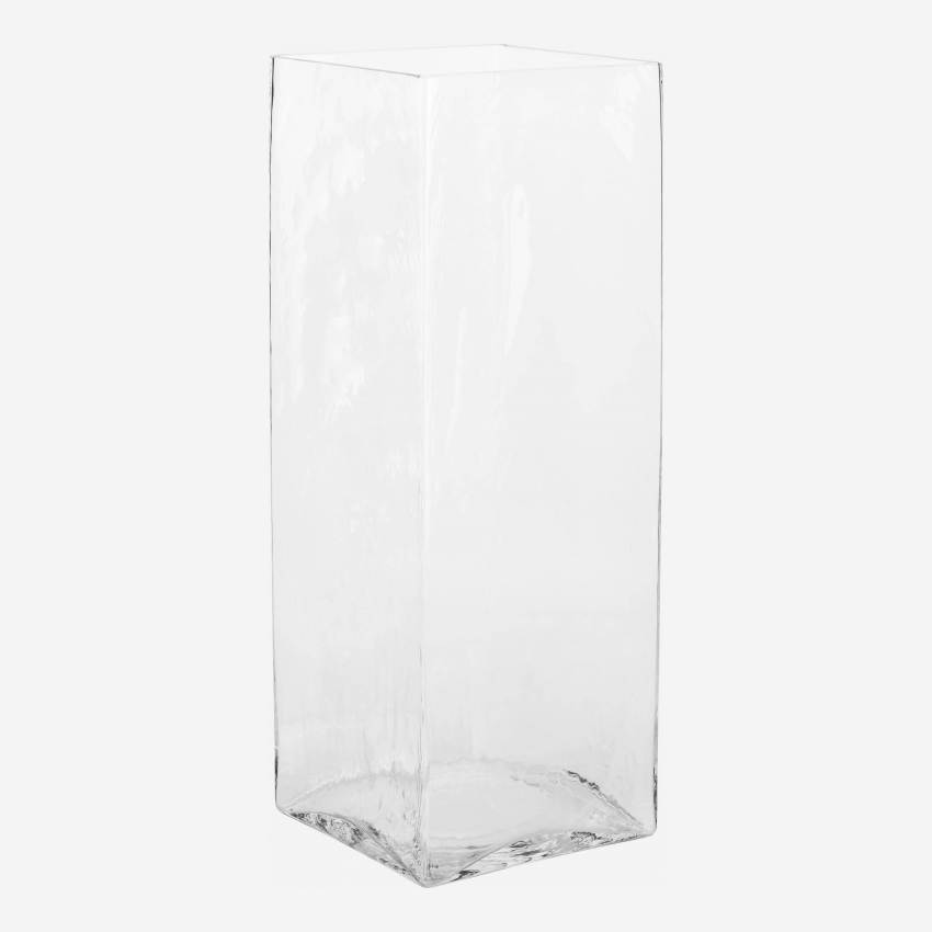 Vase rectangulaire en verre - 55 cm - Transparent