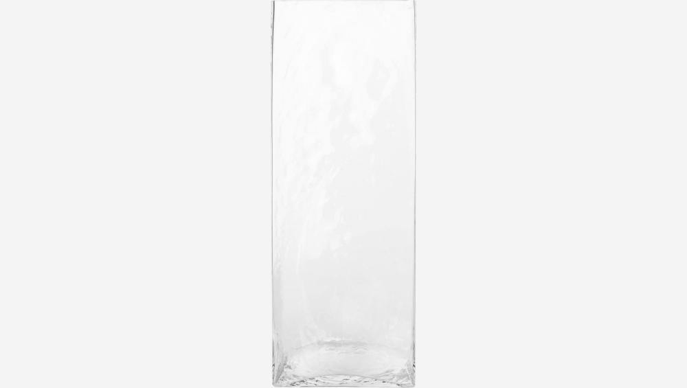 Jarro retangular de vidro - 55 cm - Transparente