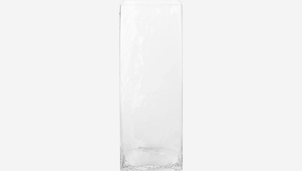 Jarro retangular de vidro - 55 cm - Transparente