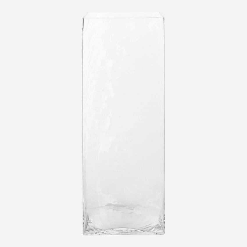 Vaas rechthoekig van glas - 55 cm - Transparant