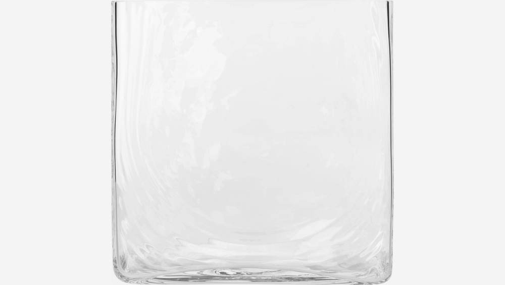 Vaas vierkant van glas - 22 cm - Transparant
